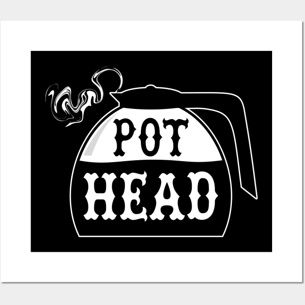 Steaming Hot Coffee Pot Head Wall Art by INpressMerch